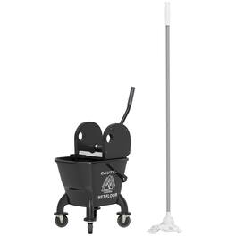 Homcom - Bucket with Wringer on Wheels for Floor Cleaning