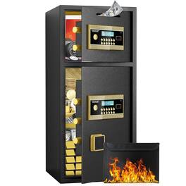 Chateau Abodes - Home Security Safe, Large Coin-Operated Double-Door with Digital Keypad, Fire/Waterproof Bag, Dual Alarm & Hidden Code - 6.0 Cubic Feet