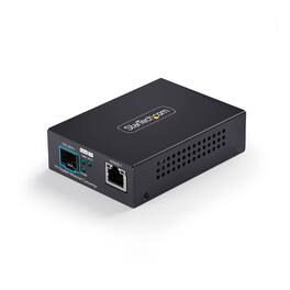 Startech - 10GbE Multi-Gigabit SFP+ Fiber Media Converter, 10G/5G/2.5G/1G/100M RJ-45 to 10GBASE-X SFP+, Single-Mode, Multi-Mode, TA - Black