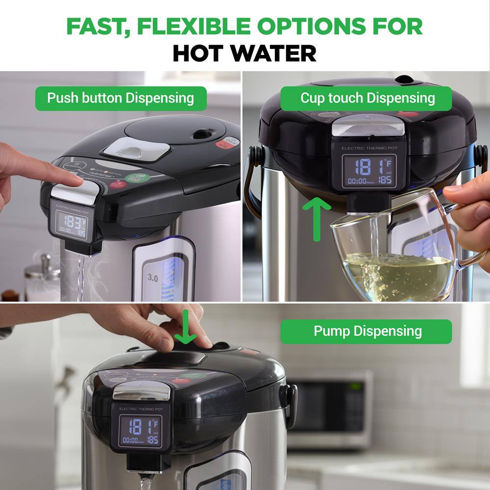 FAST, FLEXIBLE OPTIONS FOR HOT WATER

- Push button Dispensing
- Cup touch Dispensing
- Pump Dispensing