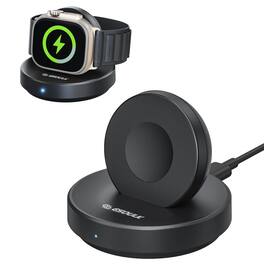 Esoulk - Apple Watch Charger Magnetic Wireless Charging Stand with Cable - Black