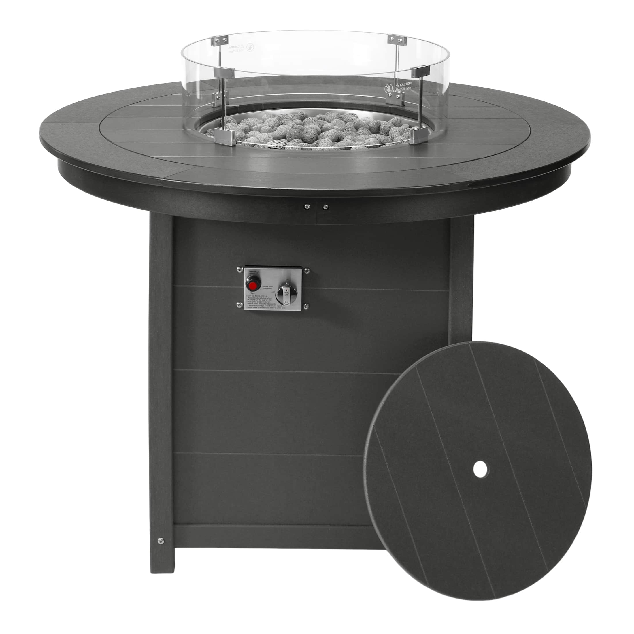 "WestinTrends - Helios 47"" Modern Outdoor Patio Propane Round Counter Height Fire Pit Table - Gray" price history on PriceWatchPro