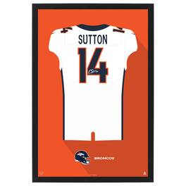 Sporticulture - Courtland Sutton Away Jersey Framed Art Print - White