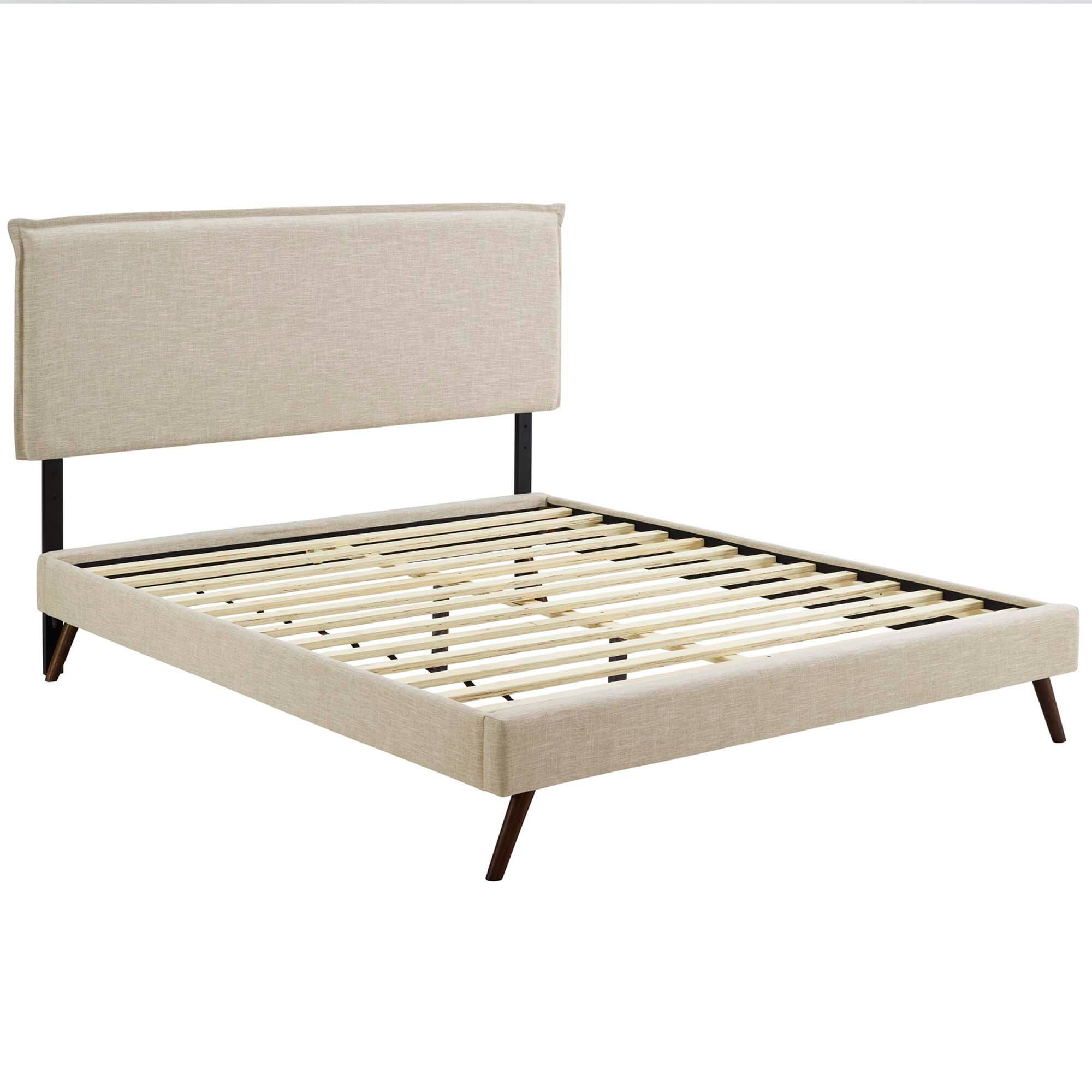 Left. Modway - Reign Performance Velvet Queen Platform Bed Frame - Gray.