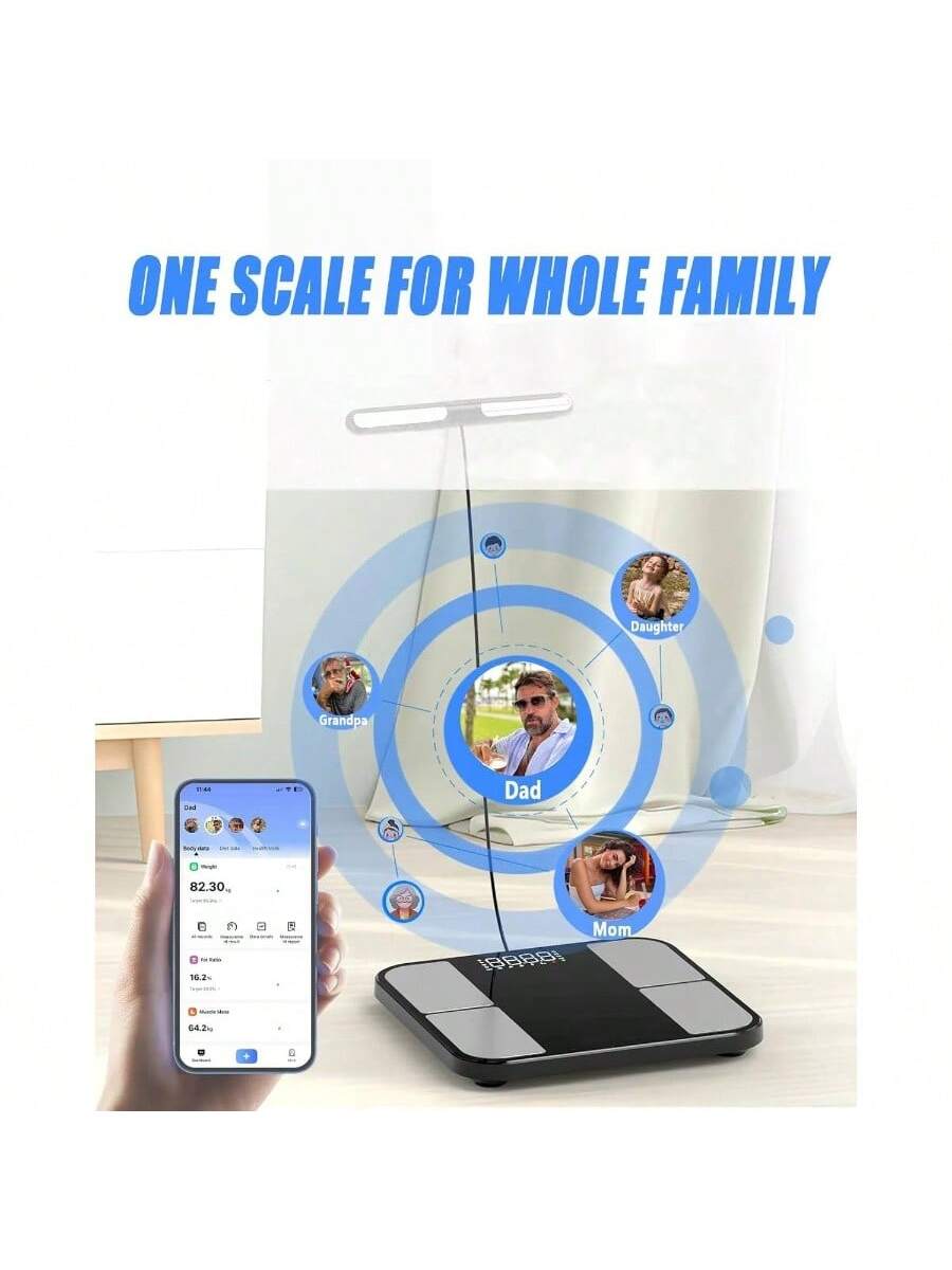 ONE SCALE FOR WHOLE FAMILY

Daughter
Grandpa
Dad - 82.30 16.2%
Mom