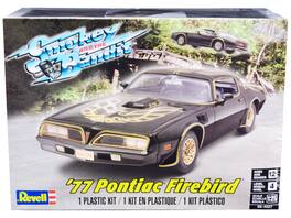 Level 4 Model Kit 1977 Pontiac Firebird "Smokey and the Bandit" (1977) Movie 1/25 Scale Model Car by Revell - Black