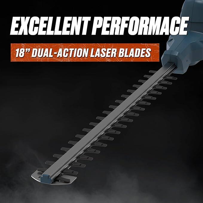EXCELLENT PERFORMANCE  
18" DUAL-ACTION LASER BLADES