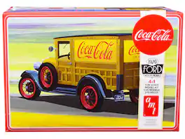 Skill 3 Model Kit 1929 Ford Woody/Pickup 4-in-1 Kit "Coca-Cola" 1/25 Scale Model Car by AMT - Yellow
