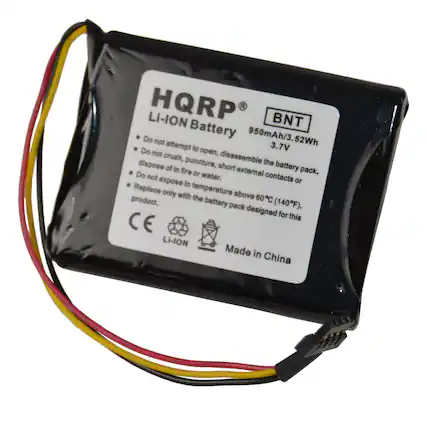 HQRP
Li-ION Battery
BNT
950mAh/3.52Wh
3.7V
- Do not attempt to open, disassemble the battery pack.
- Do not crush, puncture, dispose of in fire or water.
- Do not expose to temperature above 60°C (140°F).
- Replace only with the battery pack designed for this product.
CE
LI-ION
Made in China