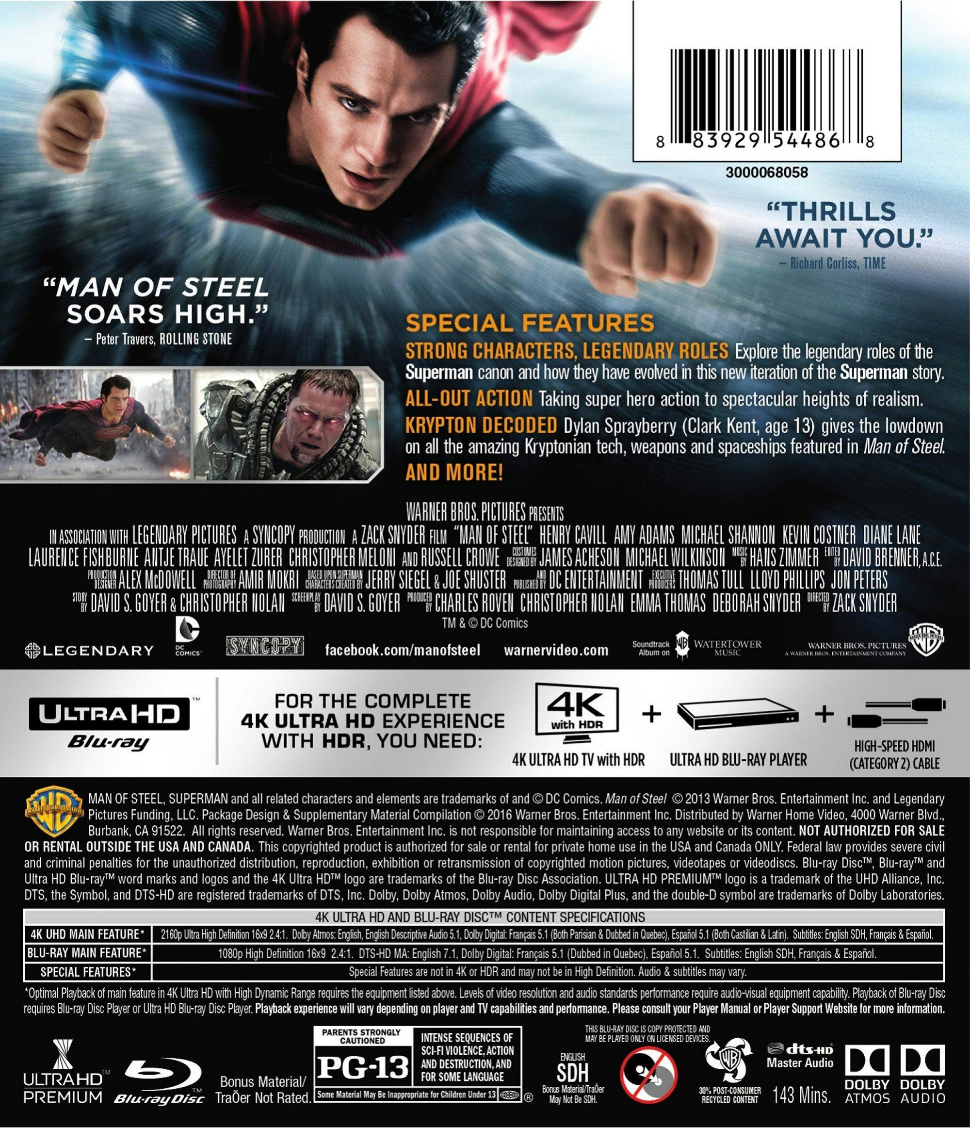 Back. Man of Steel (4K ) [UHD].