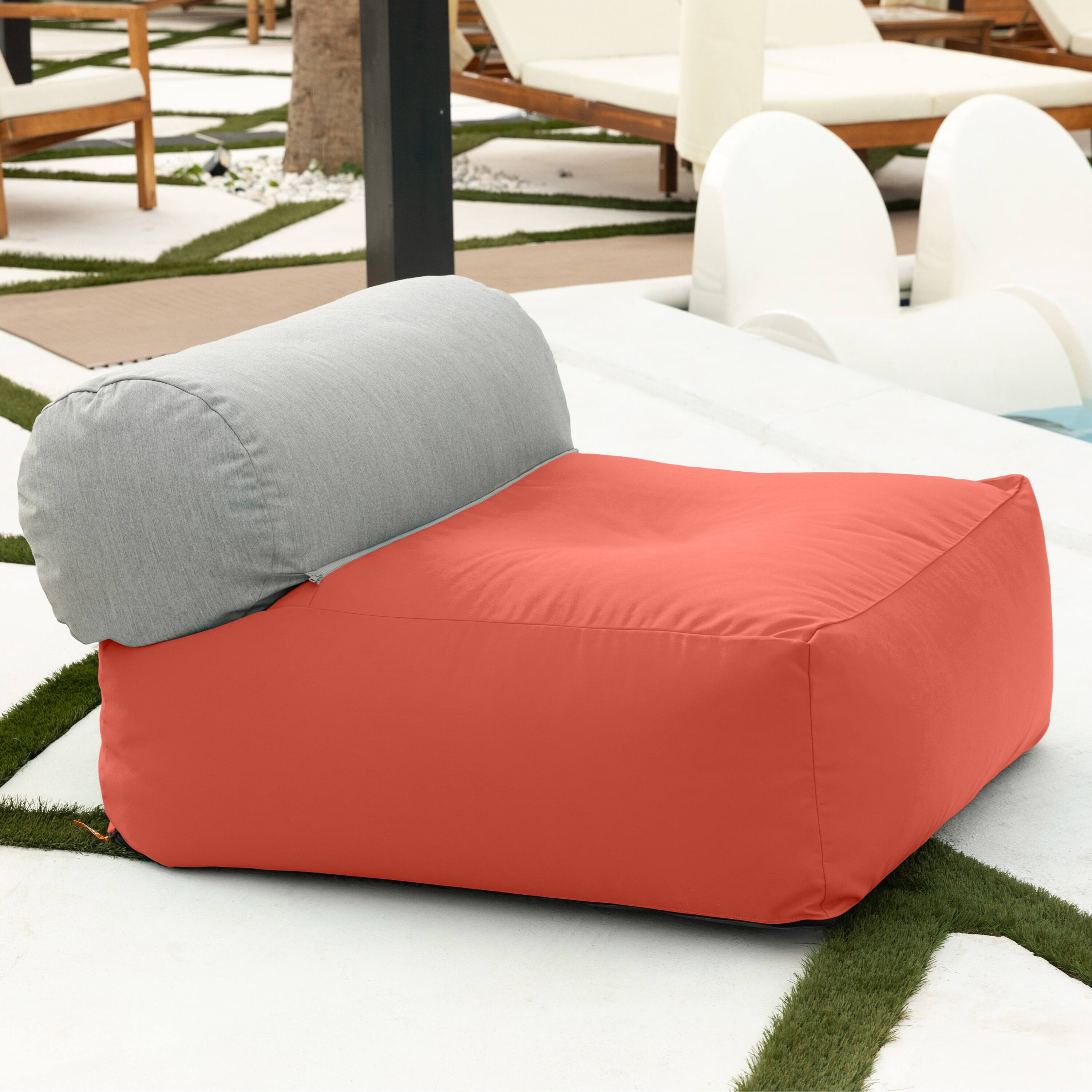 Alt View 2. Jaxx - Jaxx Tybee Large Outdoor Lounge w/ Bolster - Sunbrella Flamingo - Flamingo.