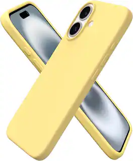 Ornarto - Compatible with iPhone 16 Case 6.1", Liquid Silicone 3 Layers Full Covered Protective Cover - Buttercream Yellow