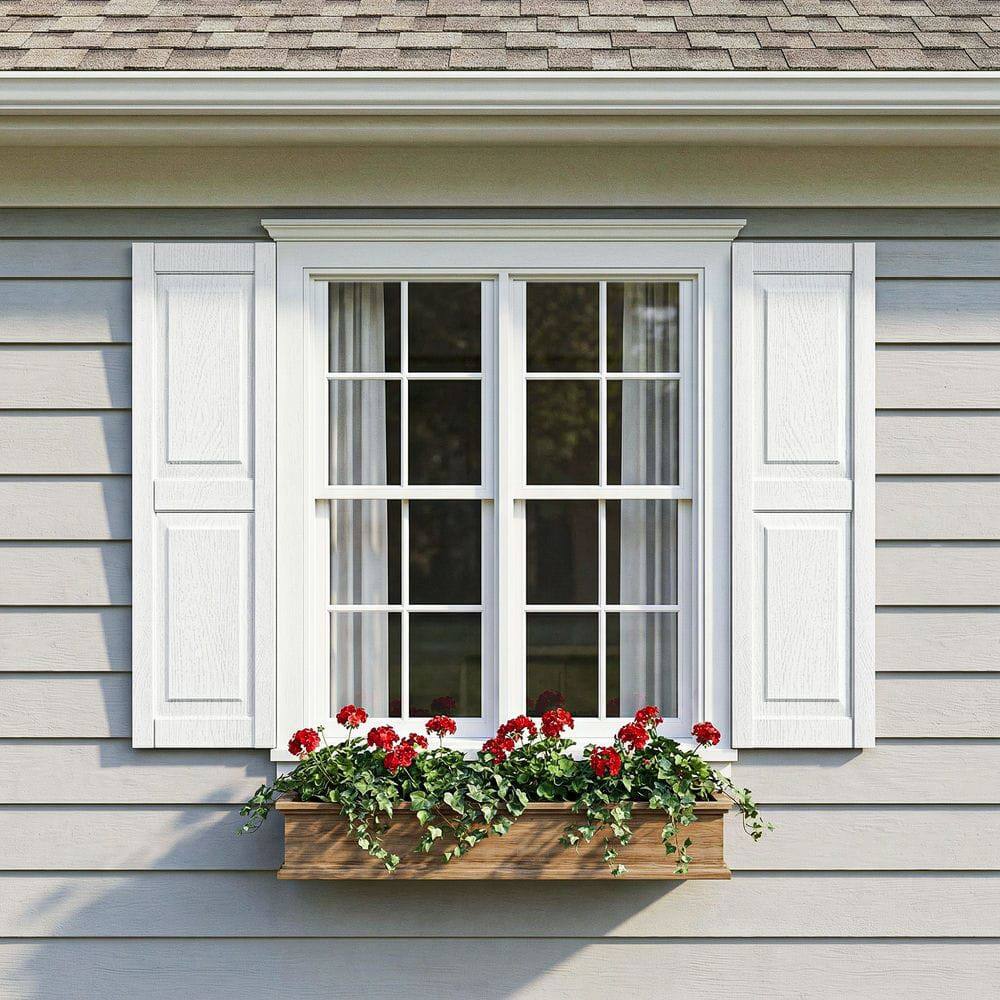 Alt View 6. Kadyn - All-Weather Square Faux Window Panel Decor, Durable Architectural Accent, 14"x35", White - White.