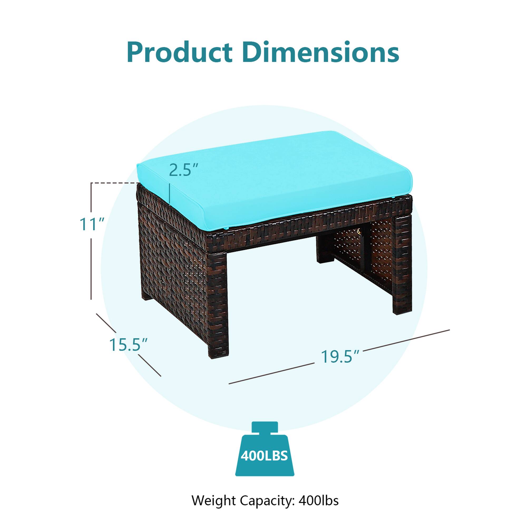 Product Dimensions

2.5"  
11"  
15.5"  
19.5"  

Weight Capacity: 400lbs
