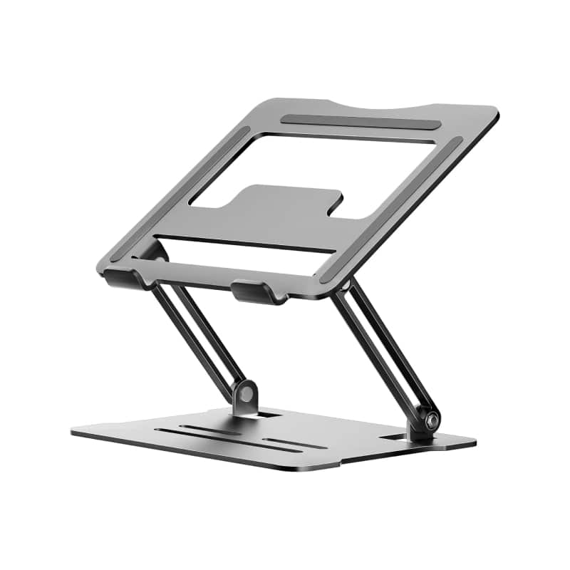 Front. Resource Ludis - Foldable Ergonomic Laptop Riser Stand - Gray.