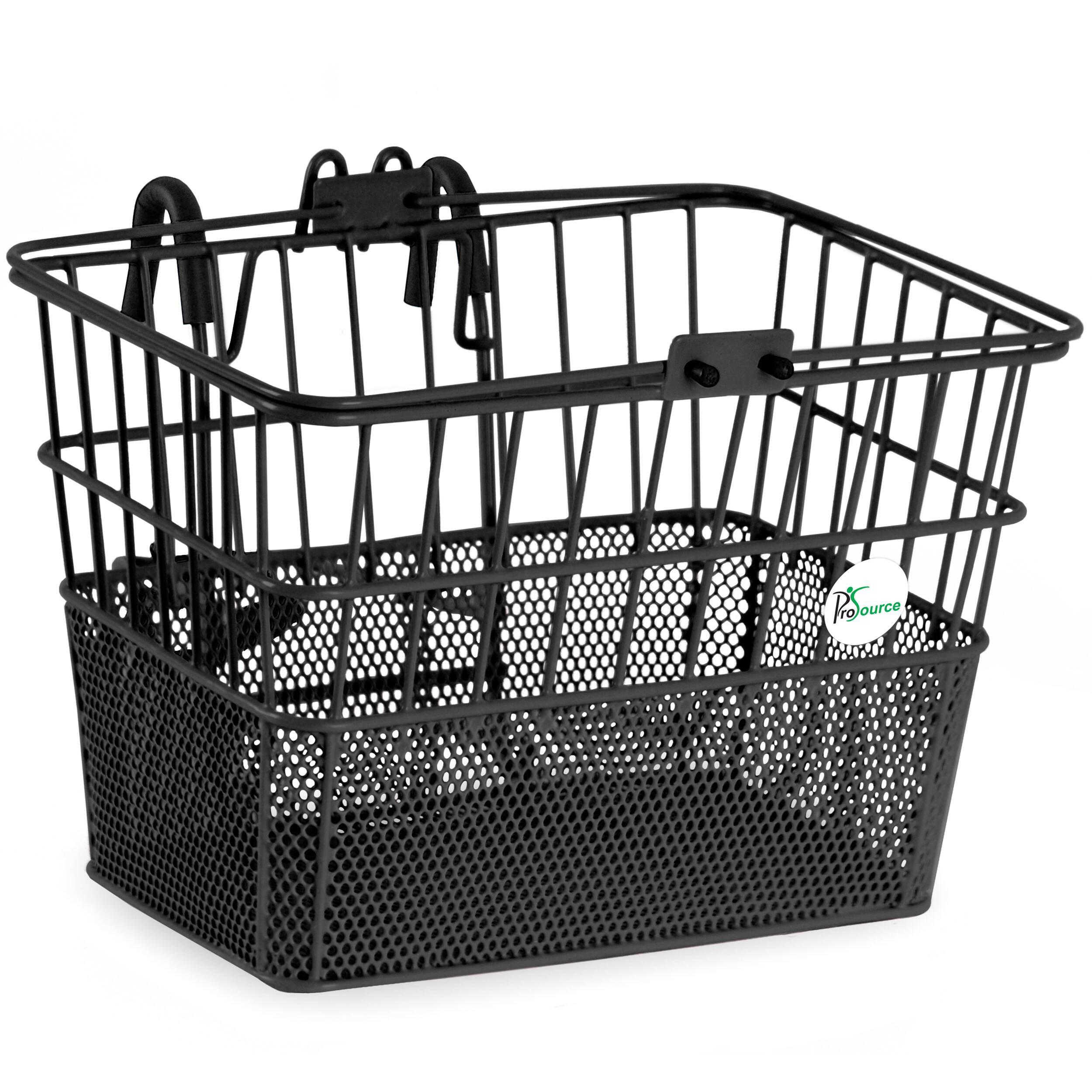 Front. ProSource - ProSource Wire Bike Basket - Black.