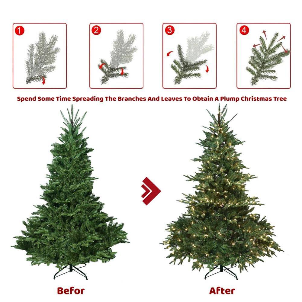 1 2 3 4  
Spend Some Time Spreading The Branches And Leaves To Obtain A Plump Christmas Tree  
Before  
After