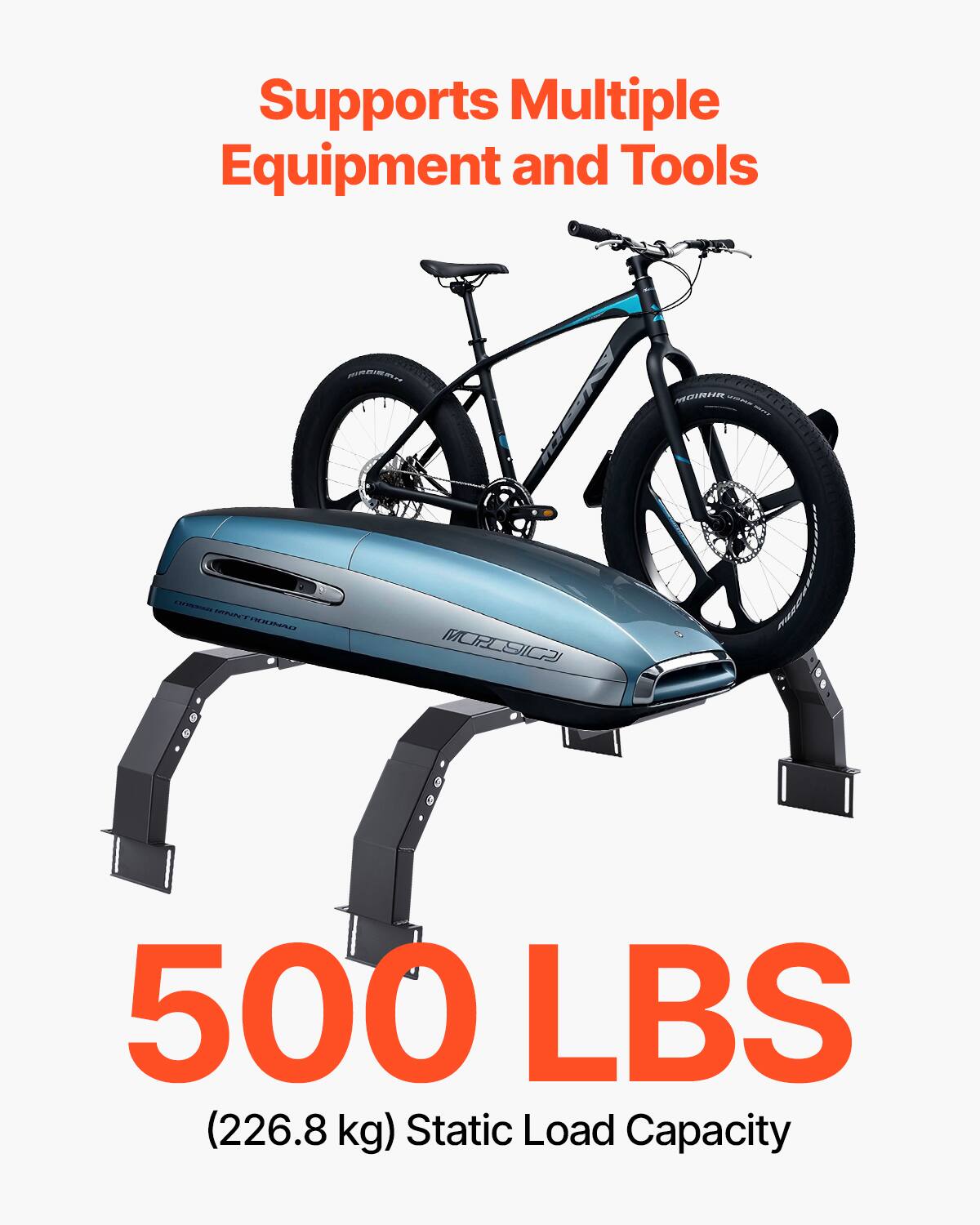 Supports Multiple Equipment and Tools

500 LBS  
(226.8 kg) Static Load Capacity