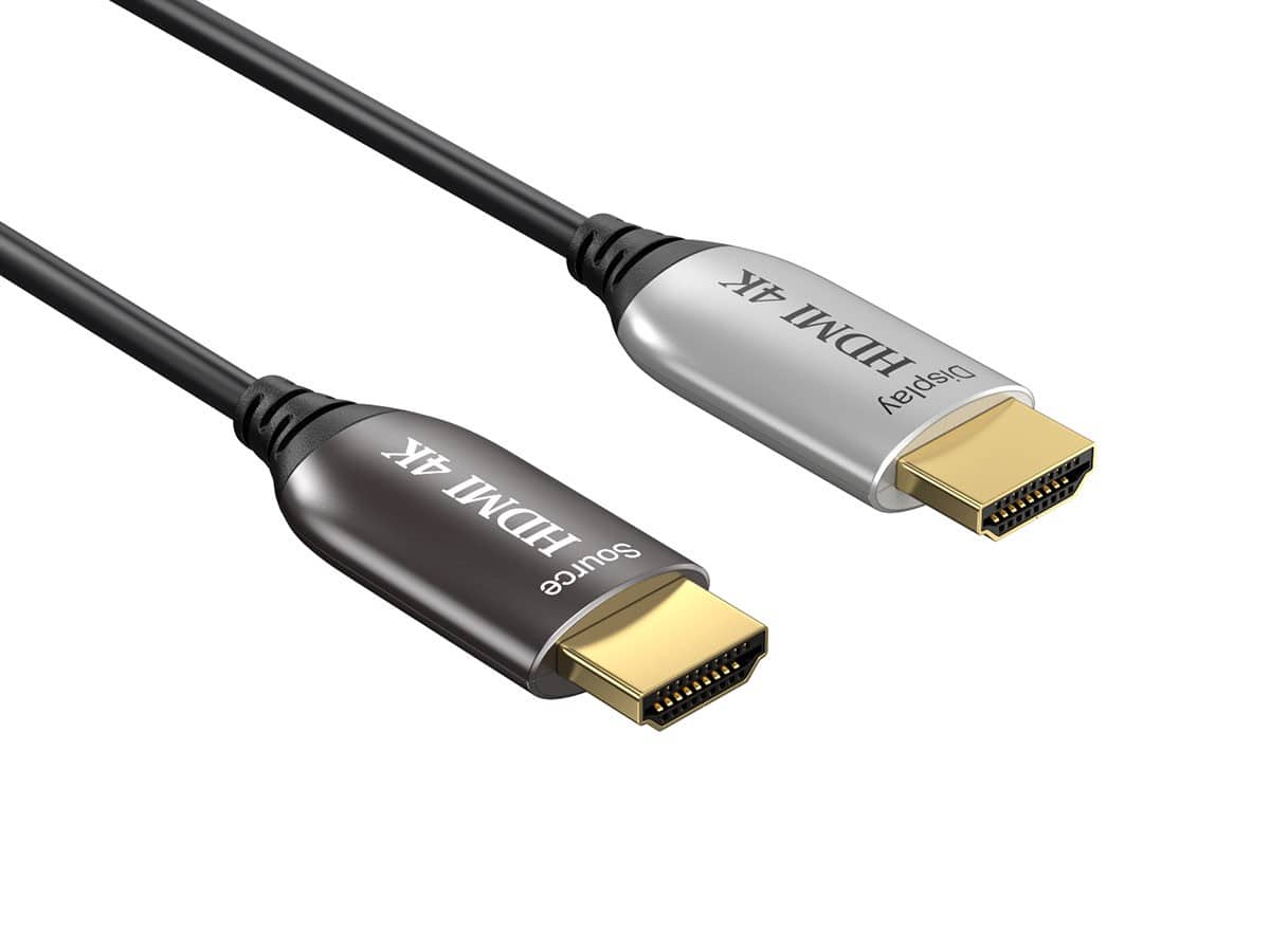 Cable Leader - High-Speed Hybrid Active HDMI Fiber Optic Cable AOC, HDMI 2.0 4K Plenum Rated UL for Long Commercial Runs - Black