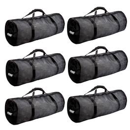 GSE Games & Sports Expert - Large Mesh Sports Equipment Duffel Bag, Scuba Bag with Zipper for Diving Equipment,Gym Gear(,6 Pack) - Black