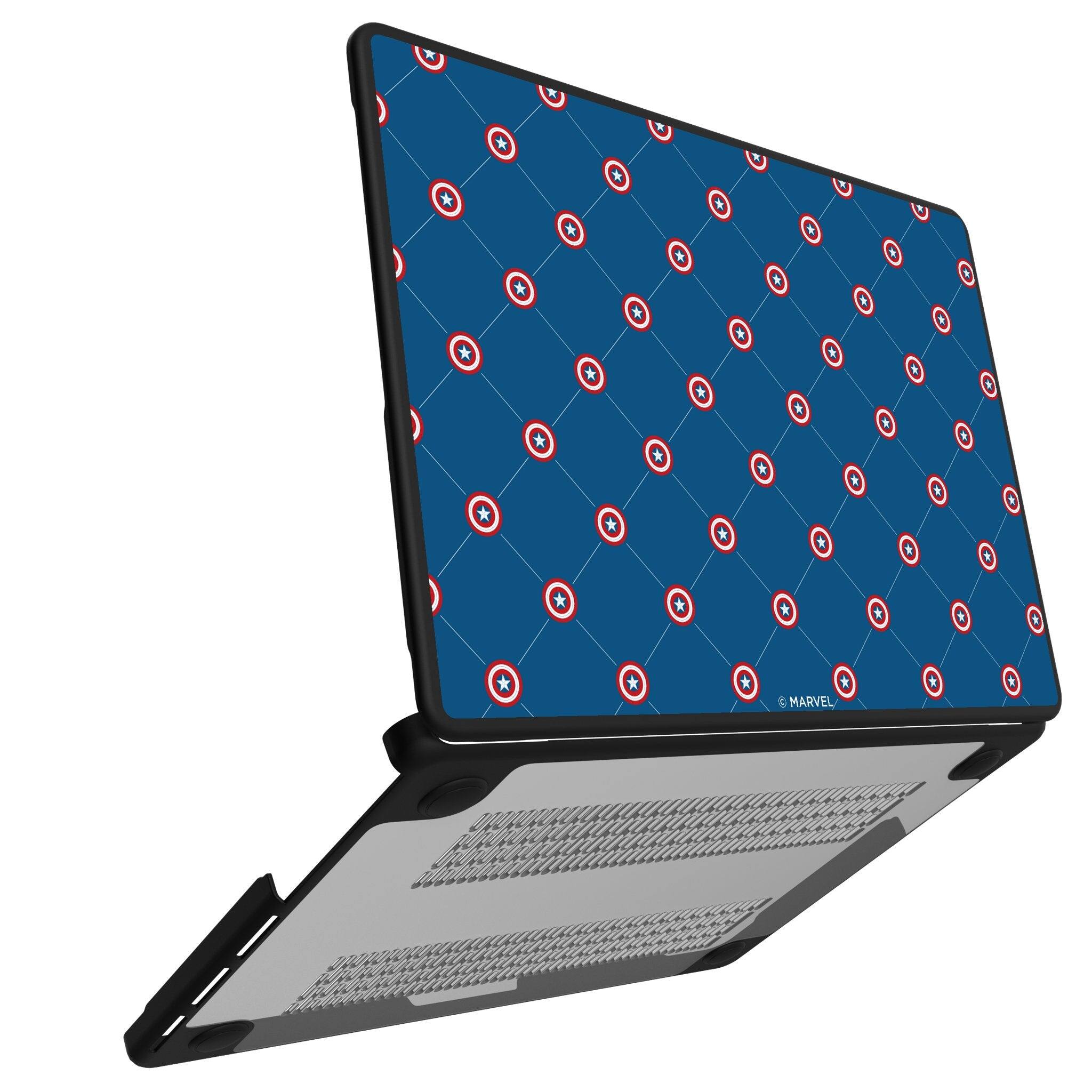 Angle. Keyscaper - Marvel Pattern Laptop Case - Apple MacBook Pro (13-inch, 2020) - Captain America.