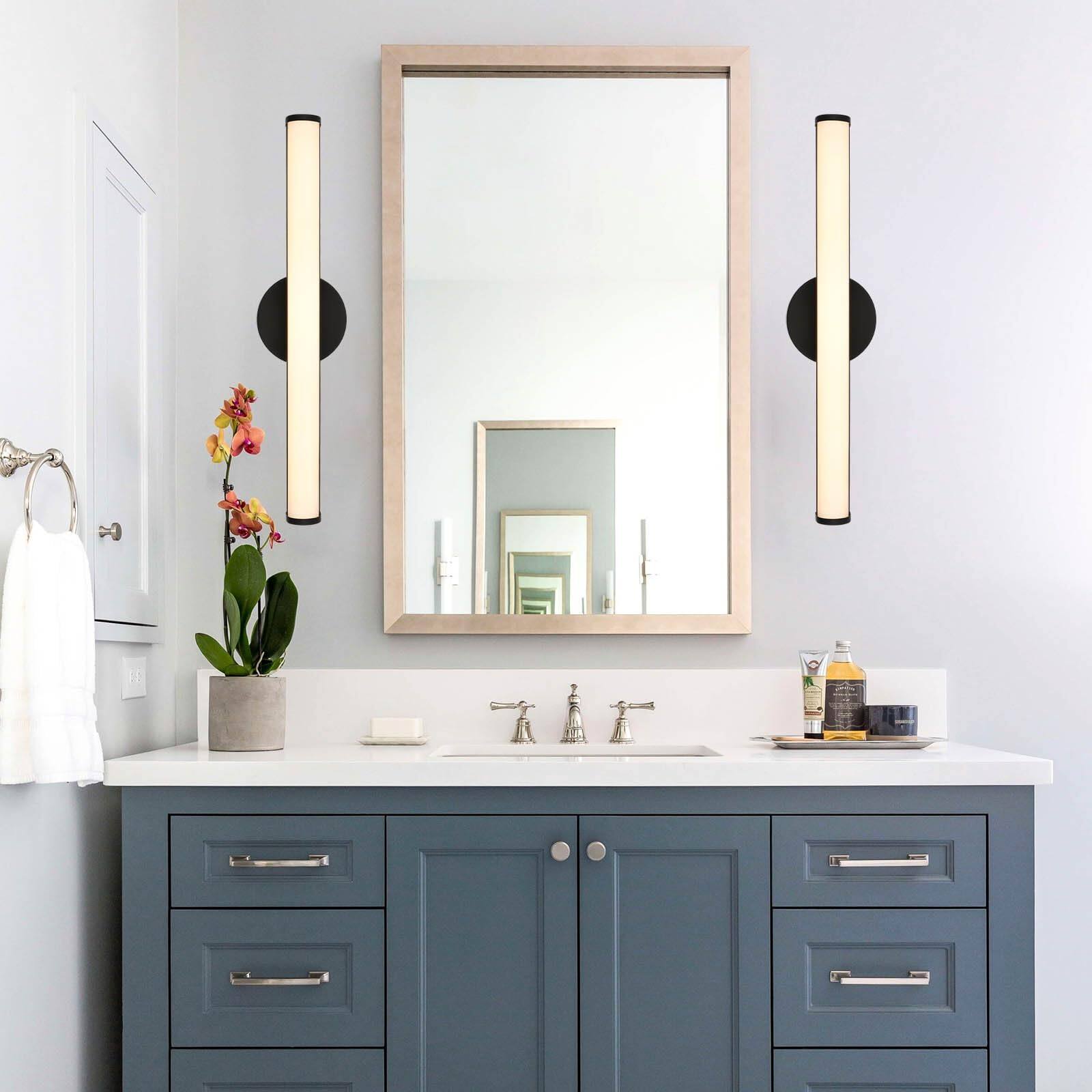 Back. HM 1810 - Inch Bathroom Vanity Light w k Modern Led Lighting Fixtures Cylinder Mirror Lights Bar For Living Room Etl - 24-Inch.