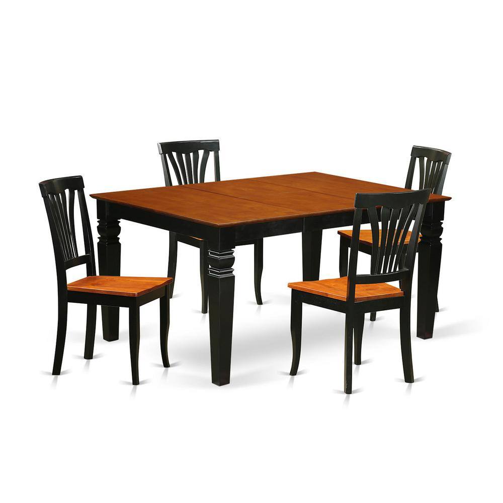 East West Furniture - 7 Pc Dinette set with a Dinning Table and 6 Wood Dining Chairs in Black - Black & Cherry price history on PriceWatchPro