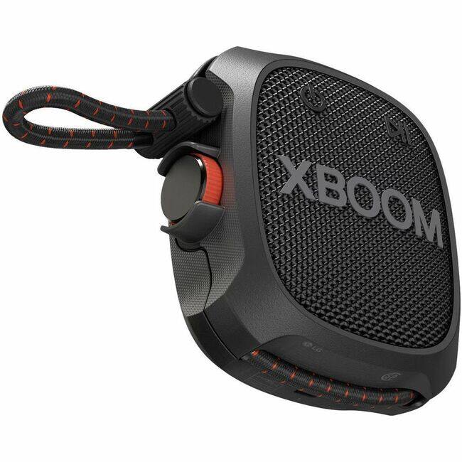 Front. LG - LG XBOOM Go XG2T Portable Bluetooth Speaker System - 5 W RMS - Google Assistant, Siri Supported - Black - Battery - Black.