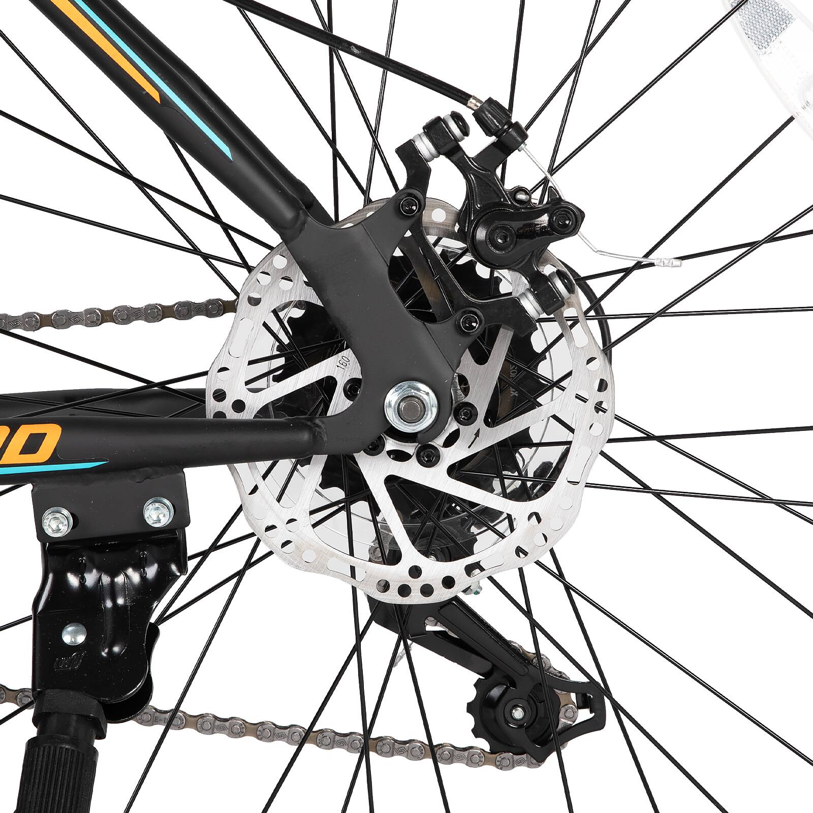 Alt View 8. HILAND - HILAND Ridge 27.5" Mens Mountain Bike - 21 Speed - Black & Orange - Black & Orange.