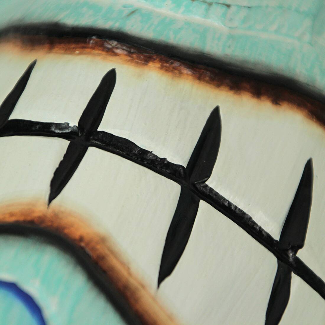 Alt View 8. Things2Die4 - Handcrafted Aqua Blue Traditional Polynesian Style Wooden Tiki Mask Wall Hangings – 20 Inches High - Set of 2 - Blue.