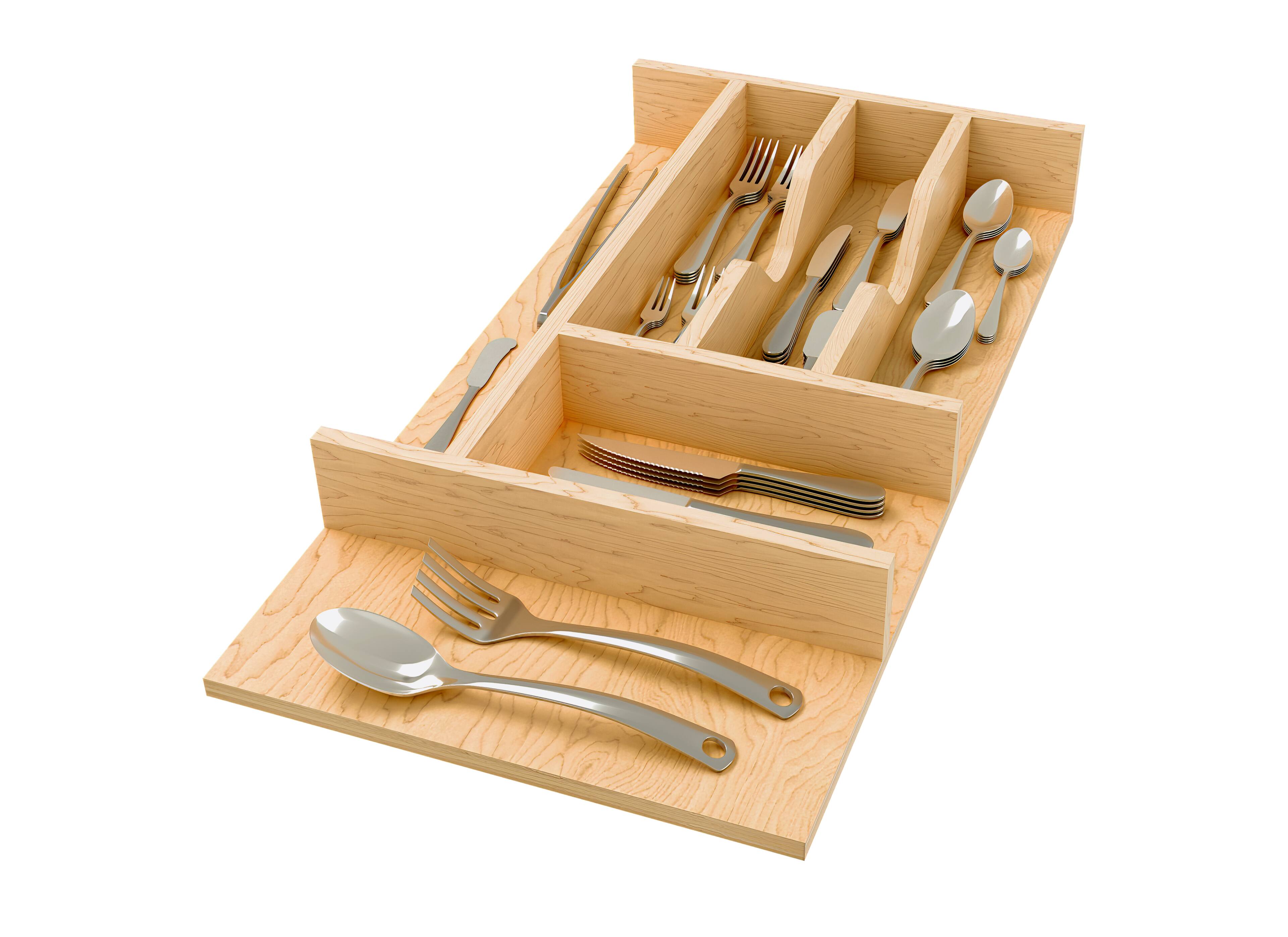 Alt View 1. Rev-A-Shelf - Rev-A-Shelf Natural Maple Right Size Utensil Drawer Insert, 10-1/4" x 19-1/2 - Light Brown.