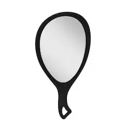 Zadro - Medium Teardrop Handheld Mirror with Curved Comfortable Handle - Made In USA - Black