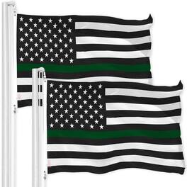G128 - Thin Line American Flag 3x5 ft 2-Pack, 150D Polyester - Assorted Colors