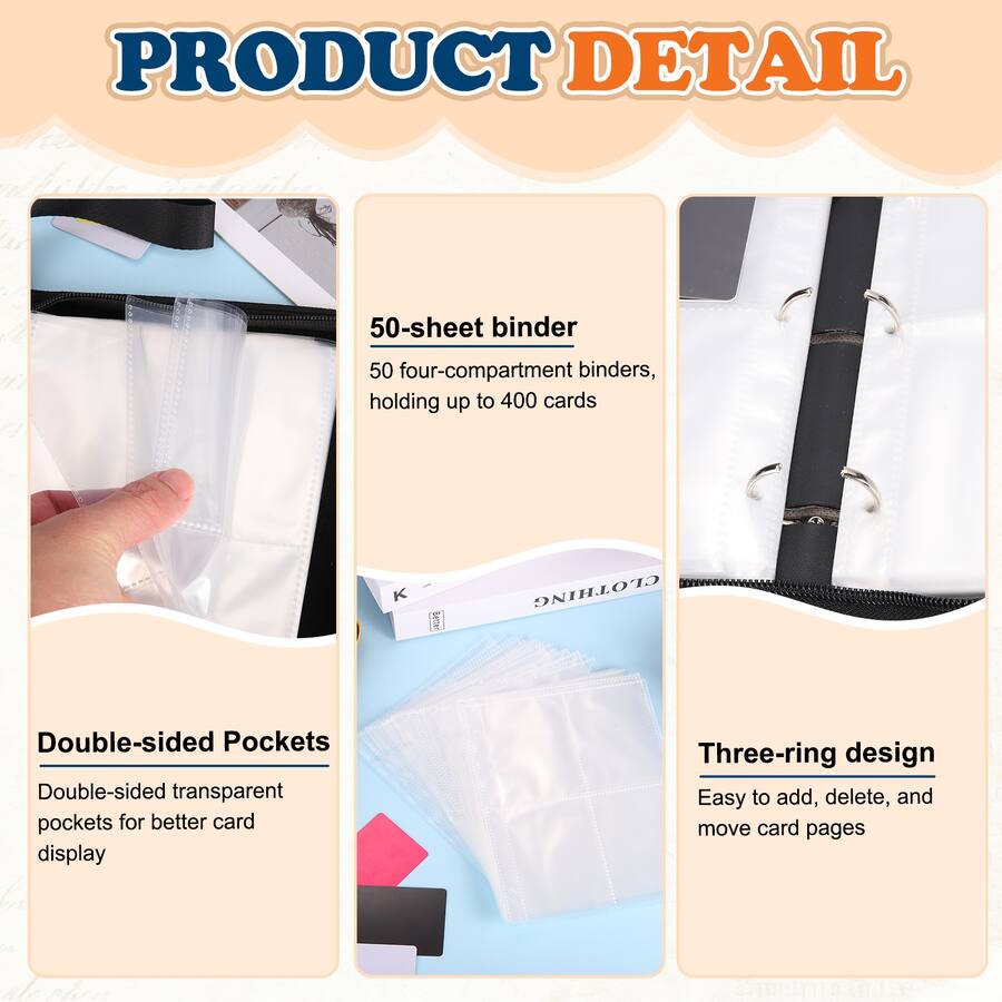 Unique Bargains 4 Pocket Trading Card Binder, Holds 400 Top Loaders ...