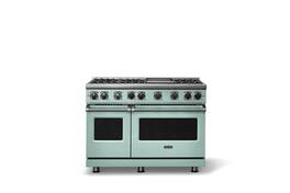 Viking - 48"W. 7.3 Cu. Ft. Freestanding Sealed 6 Burner Gas Range/Griddle - Splash - Splash