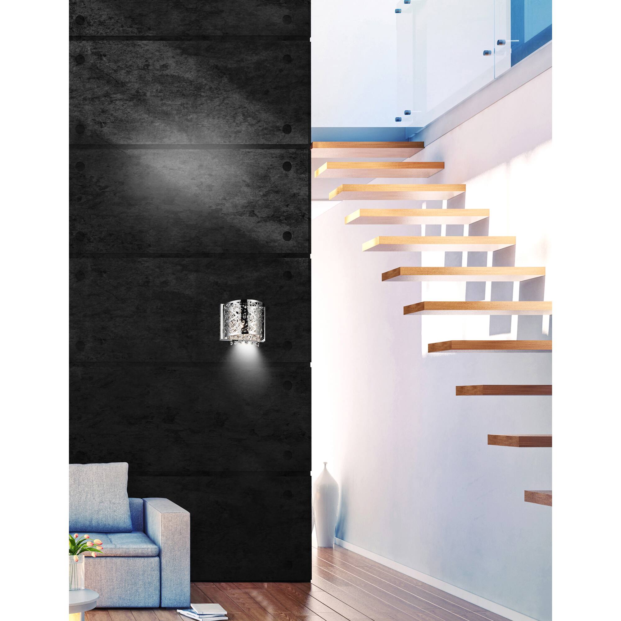 Alt View 2. CWI Lighting - Eternity 1 Light Bathroom Sconce With Chrome Finish - Stainless Steel.