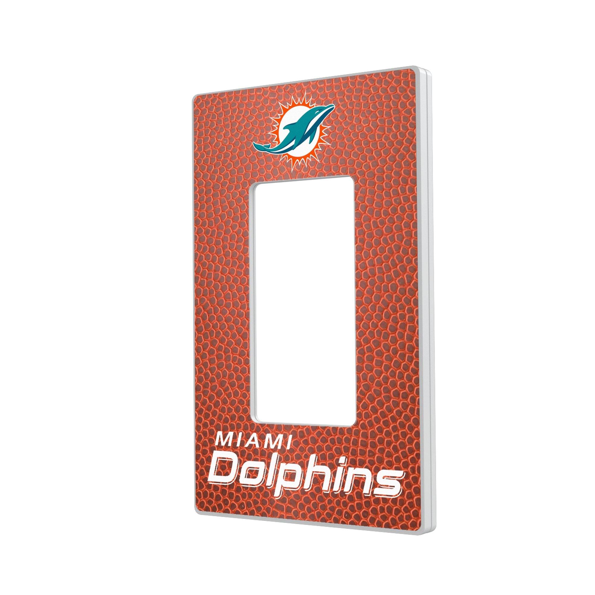Keyscaper - Miami Dolphins Football Design Single Rocker Light Switch Plate - Multicolor