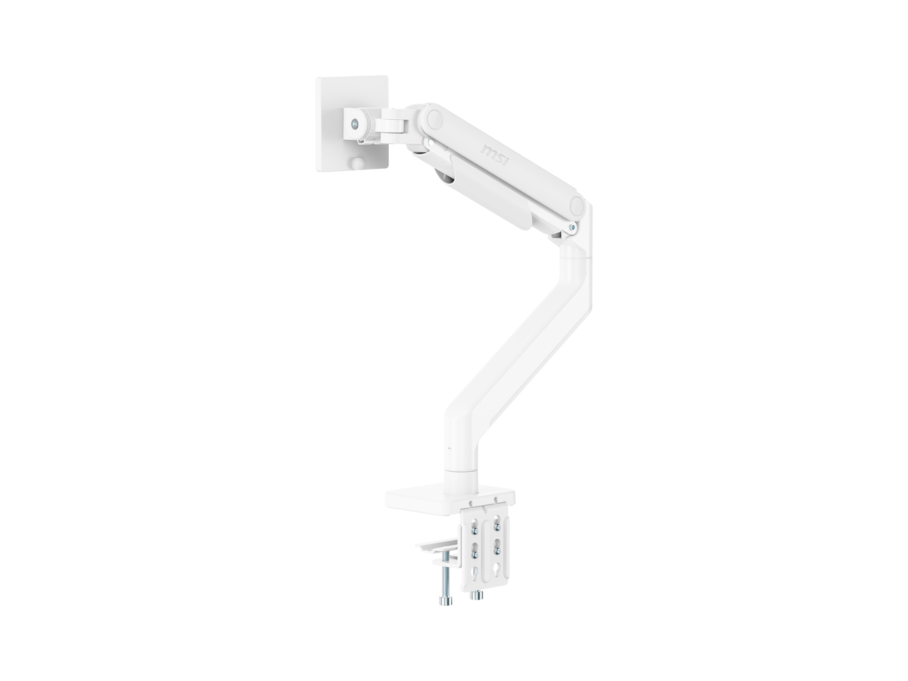 Alt View 8. MSI - MSI MAG MT201W - Heavy Duty Monitor Arm, 17-49" 44 lbs, VESA, Clamp/Grommet, Spring Assisted - Black - Matte White.