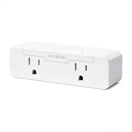 Front. Satechi - Dual Smart Outlet - Orange.