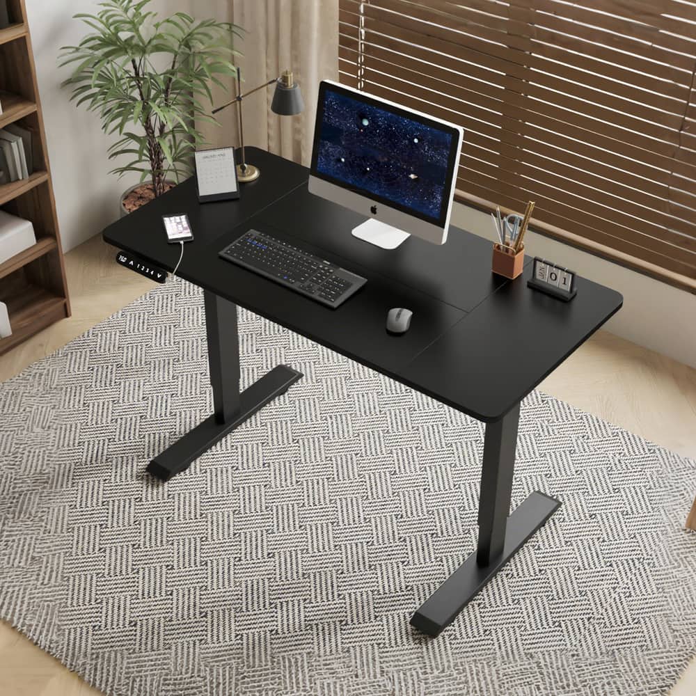 Anysun - 55" Electric Standing Desk - Height Adjustable Lift-Up Desk for Home Office & Gaming, Modern Luxury Table - Black