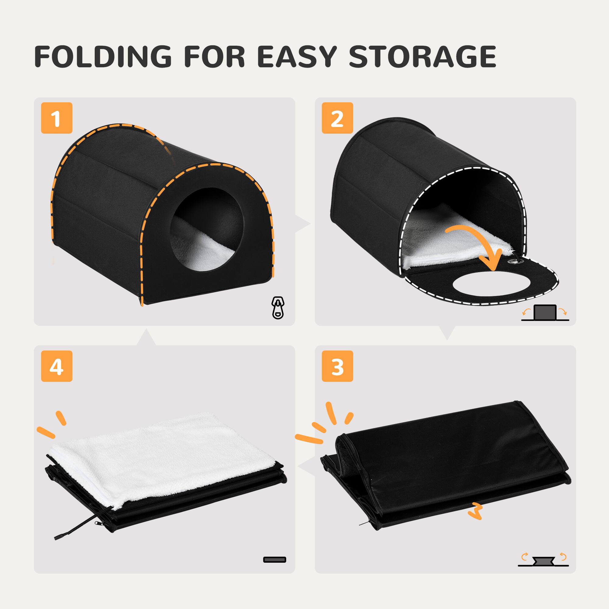 FOLDING FOR EASY STORAGE

1. Fold the mat into a cylindrical shape.
2. Continue folding the mat into a smaller cylinder.
3. Fold the mat in half lengthwise.
4. Fold the mat in half again to create a compact package.