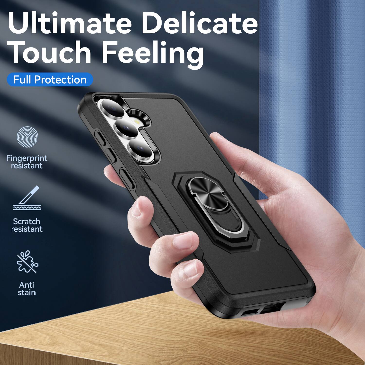 Ultimate Delicate Touch Feeling  
Full Protection  
Fingerprint resistant  
Scratch resistant  
Anti stain