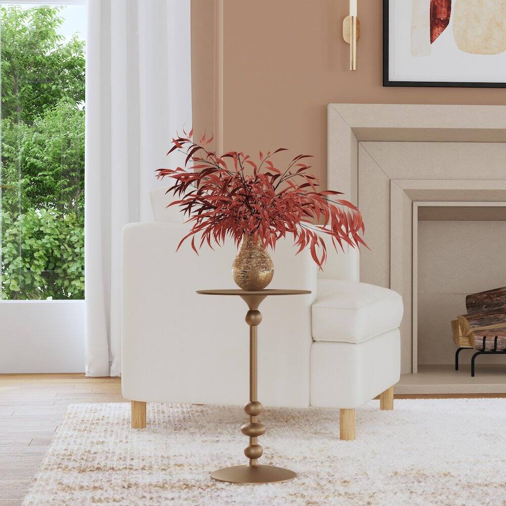 Alt View 5. Butler Specialty - Zora Round Pedestal Side Table - Gold.