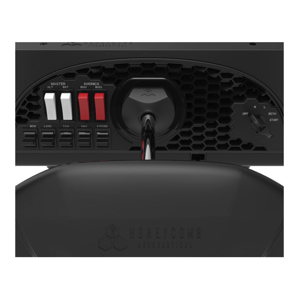 MASTER ALT BAT AVIONICS BUS1 BUS2 M L OFF BOTH START BCN LAND TAXI NAV STROBE HONEYCOMB AERONAUTICAL