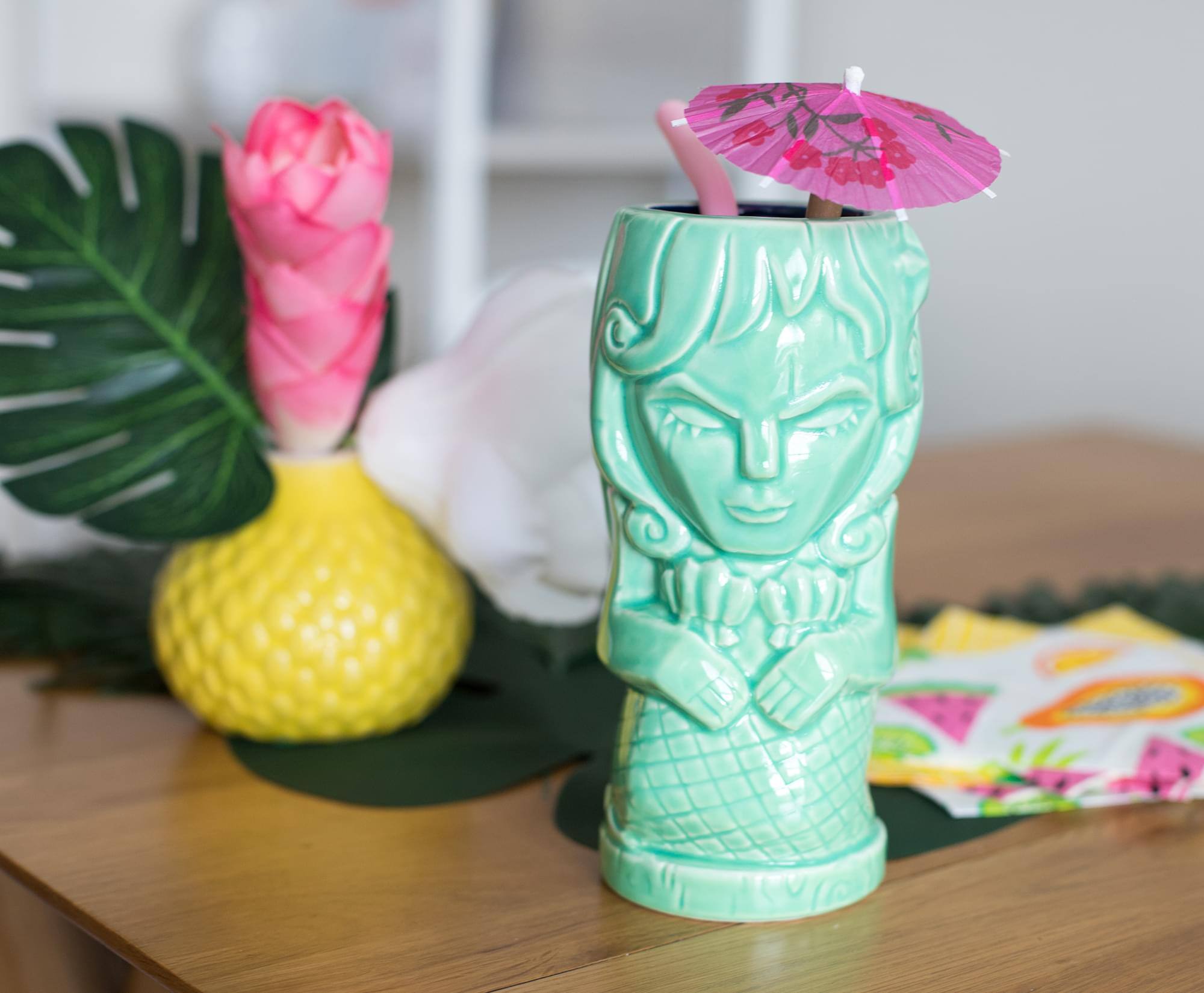 Alt View 3. ThinkGeek - Geeki Tikis Green Mermaid Fantasy Mug | Ceramic Tiki Style Cup | Holds 15 Ounces - Green.