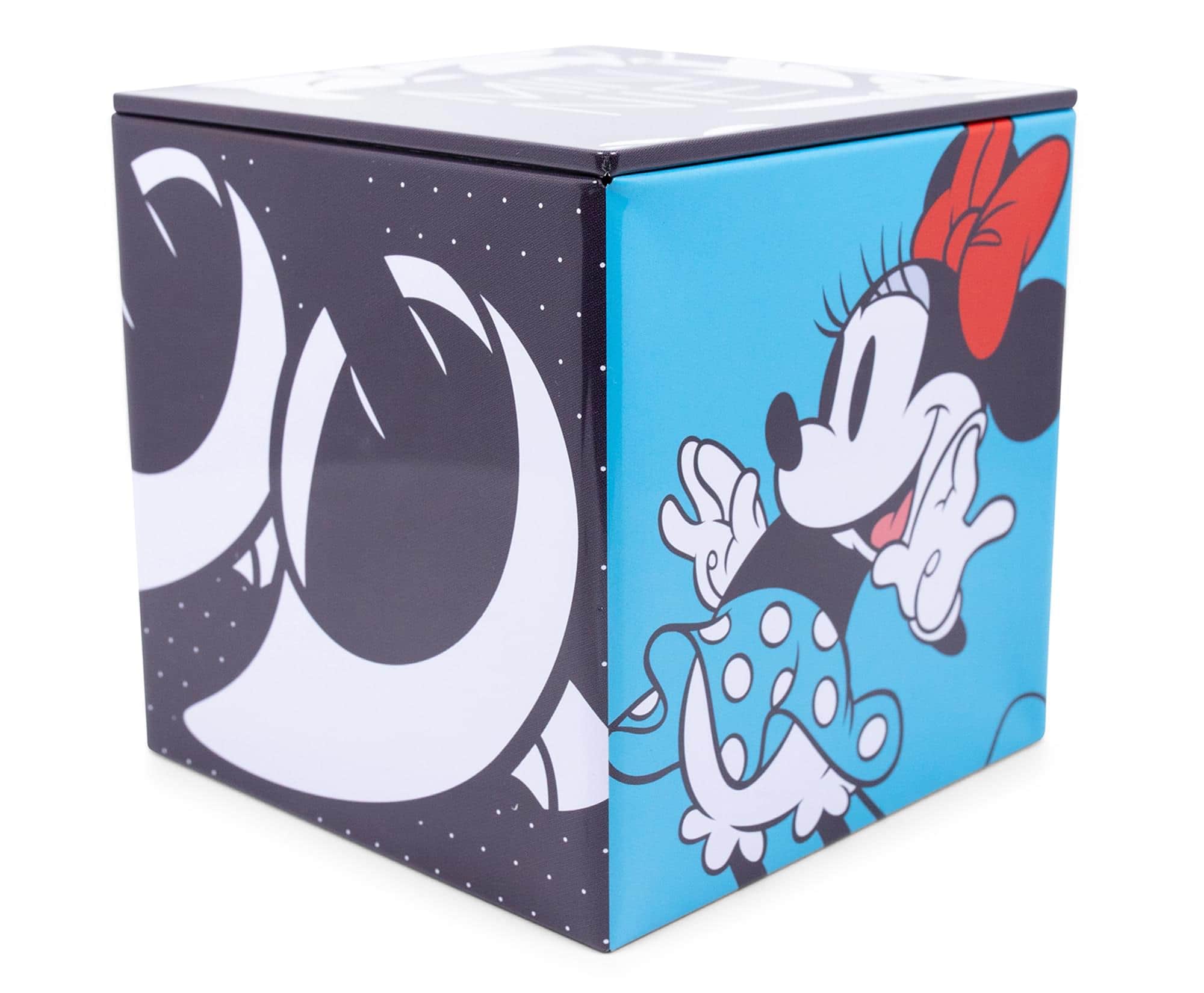 Ukonic - Disney All Eyes on Minnie Mouse Tin Storage Box Cube Organizer w/ Lid | 4 Inches - Blue