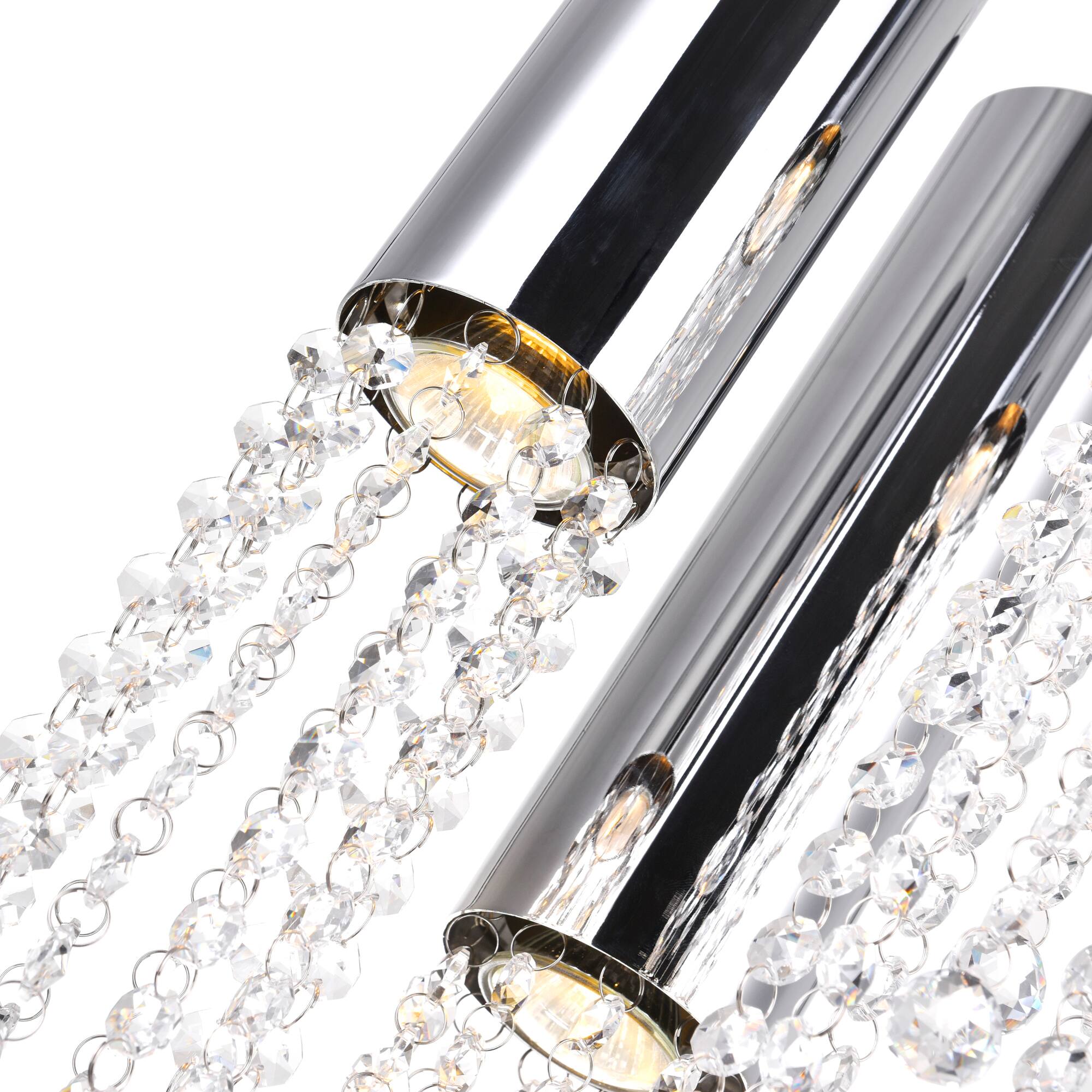 Angle. CWI Lighting - Extended 9 Light Multi Light Pendant With Chrome Finish - Chrome.