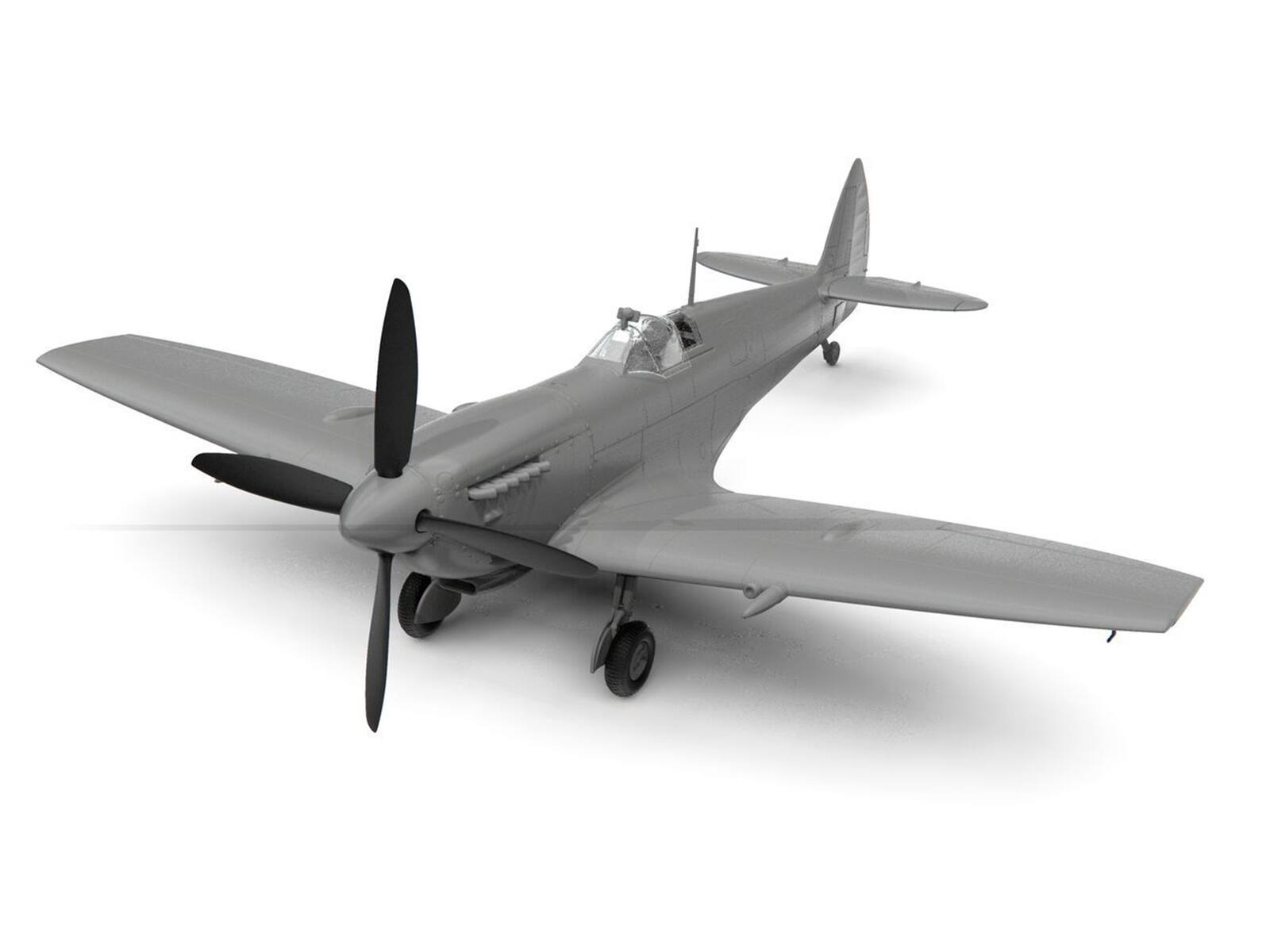 Alt View 1. Airfix - Level 2 Model Kit of Supermarine Spitfire Mk.IXe Fighter Aircraft with 3 Scheme Options 1/48 Plastic Model Kit by Airfix.