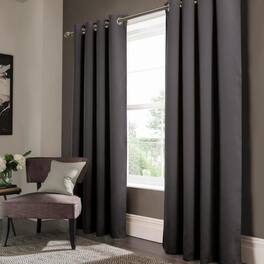 RT Designers Collection - Olivia Gray Anchorage Blackout Grommet Single Curtan Panel - 54" x 90" - Charcoal