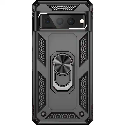 Front. SaharaCase - Military Kickstand Series with Belt Clip Case for Google Pixel 7 Pro - Black.
